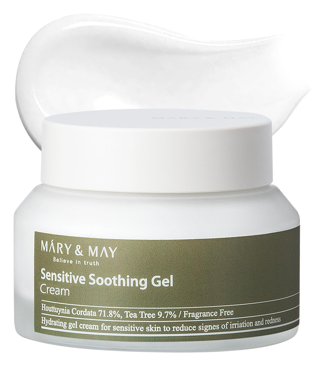Mary&May Sensitive Soothing Gel Cream bottle cooling relief for irritated skin