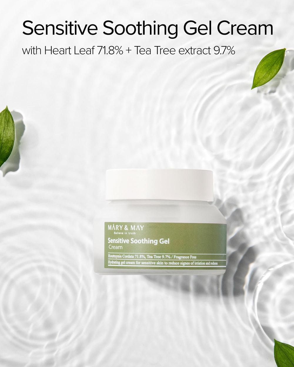 Mary&May Sensitive Gel Cream closeup texture with a non-sticky finish