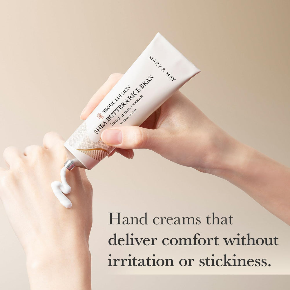 Mary&May Seoul Edition Shea Butter & Rice Bran cream jar closeup rich nourishment.