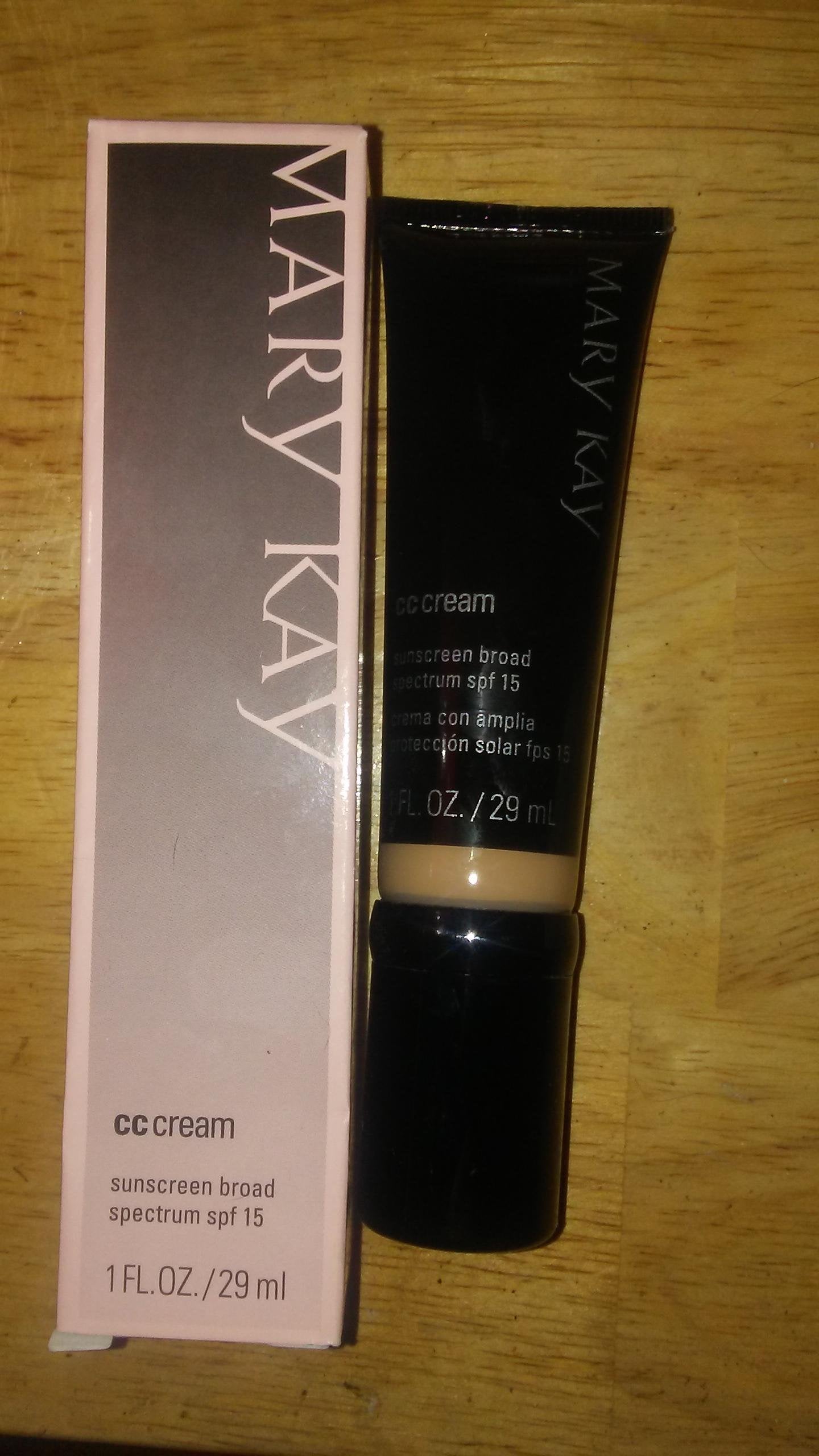 Mary Kay CC Cream SPF 15 in Medium to Deep shade provides lightweight coverage.