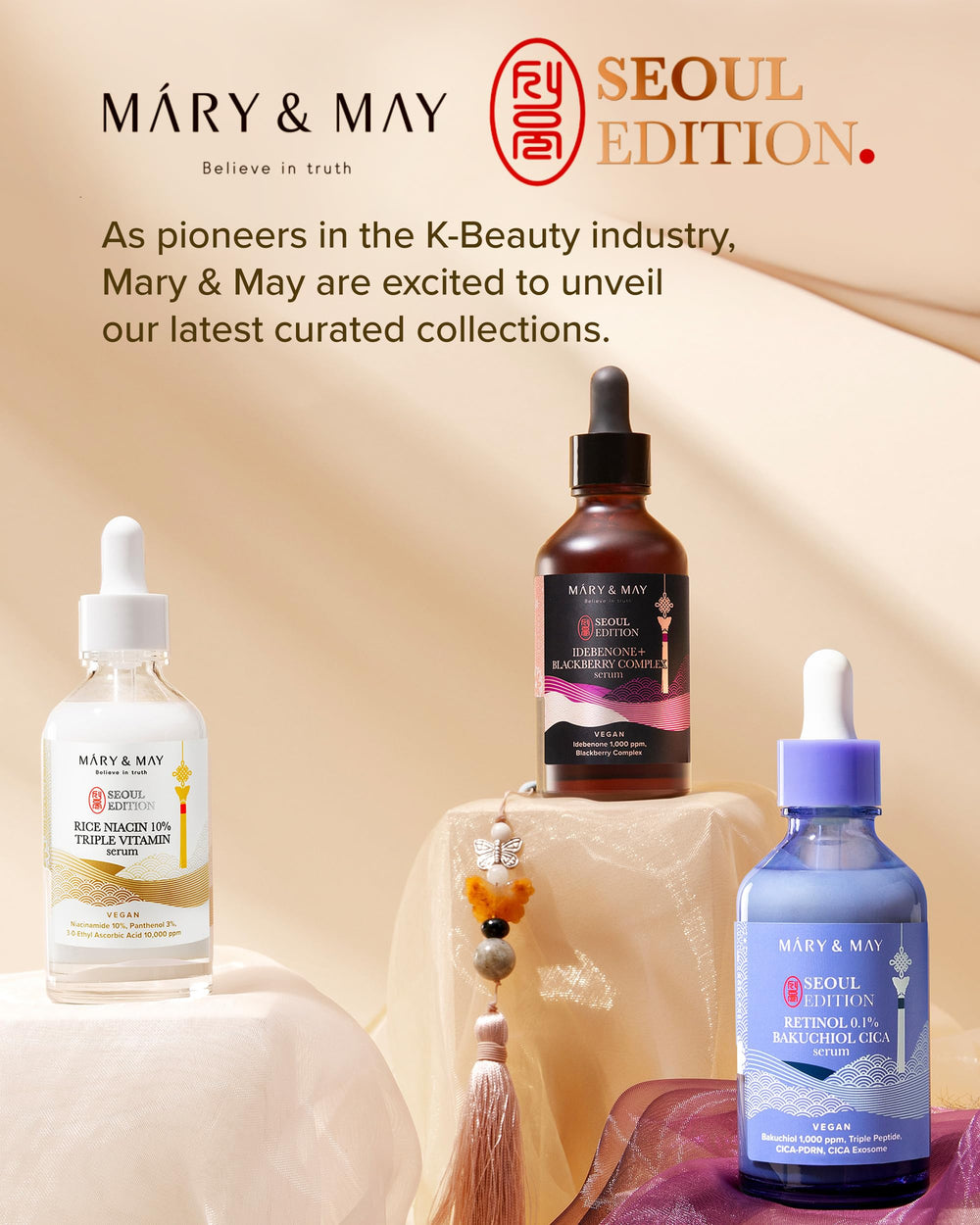 Mary&May Seoul Edition product shot inspires daily skincare ritual.