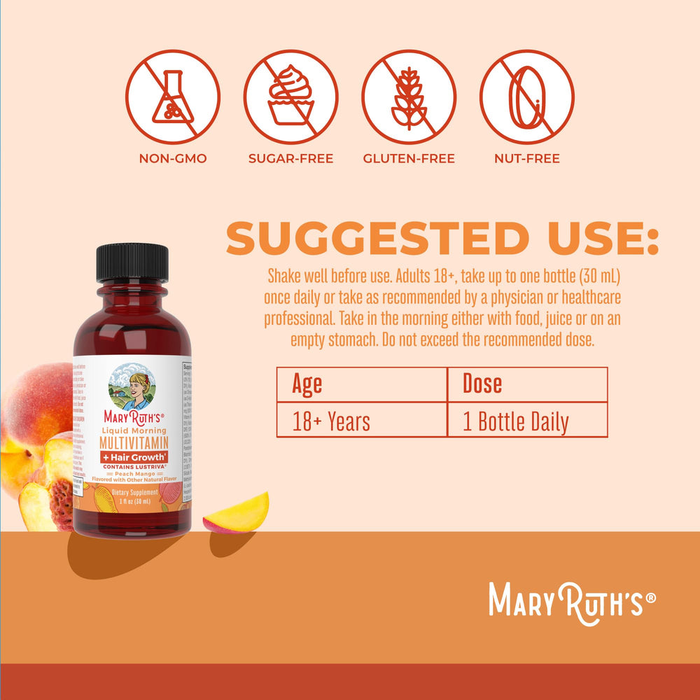 MaryRuths Biotin 10000mcg liquid formula supports hair health
