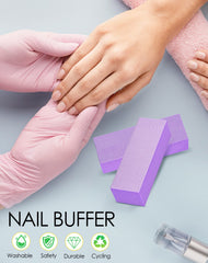 Maryton buffer block aids gel polish prep and acrylic surface buffing.