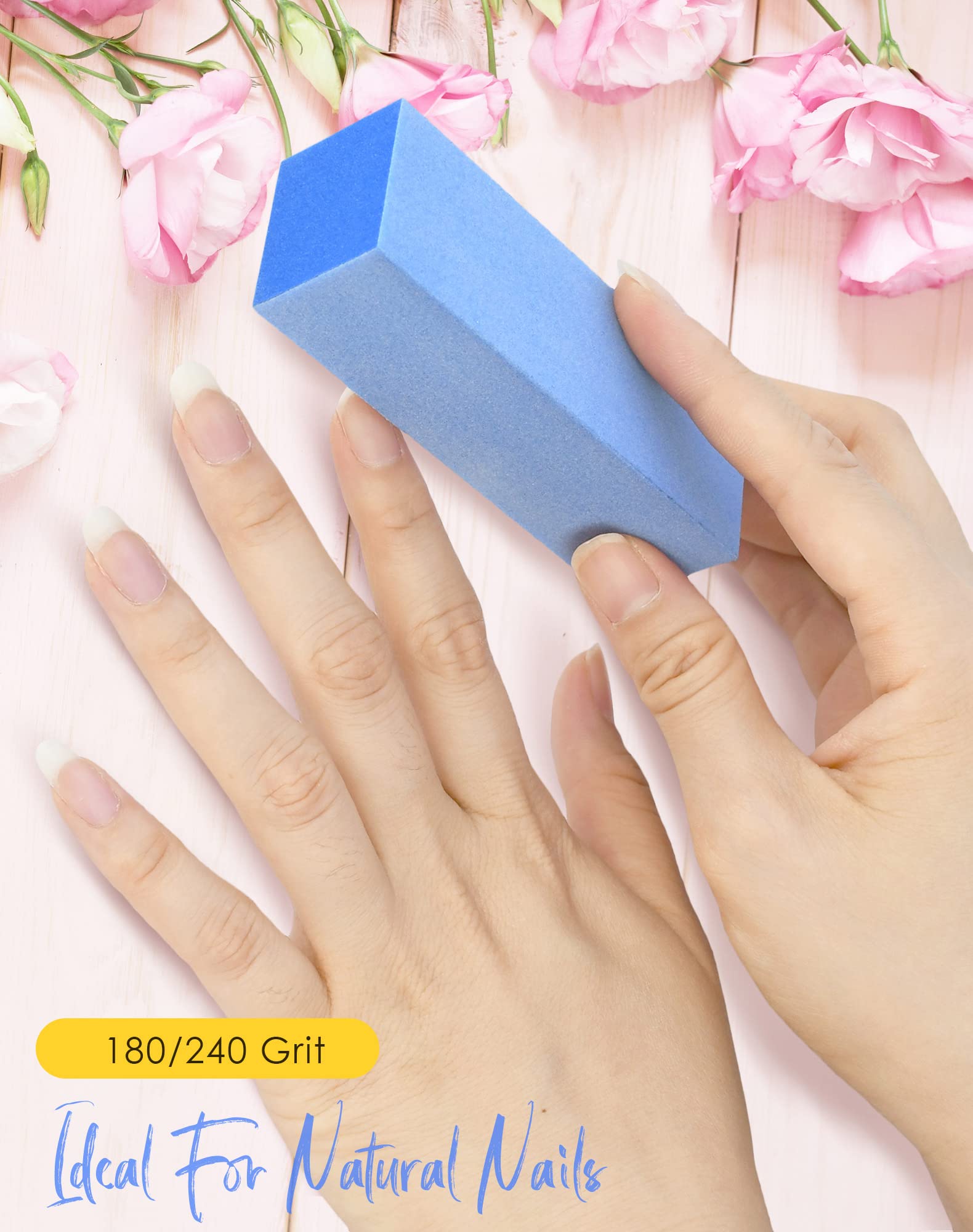 Maryton buffer blocks support at-home manicures before polish application.