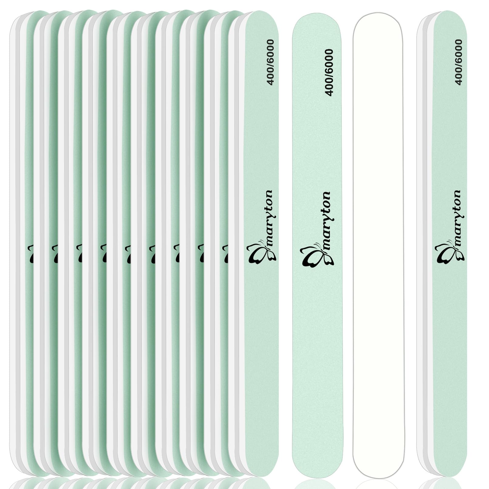 Maryton nail buffer with green 400 grit smoothing nails for a smooth base