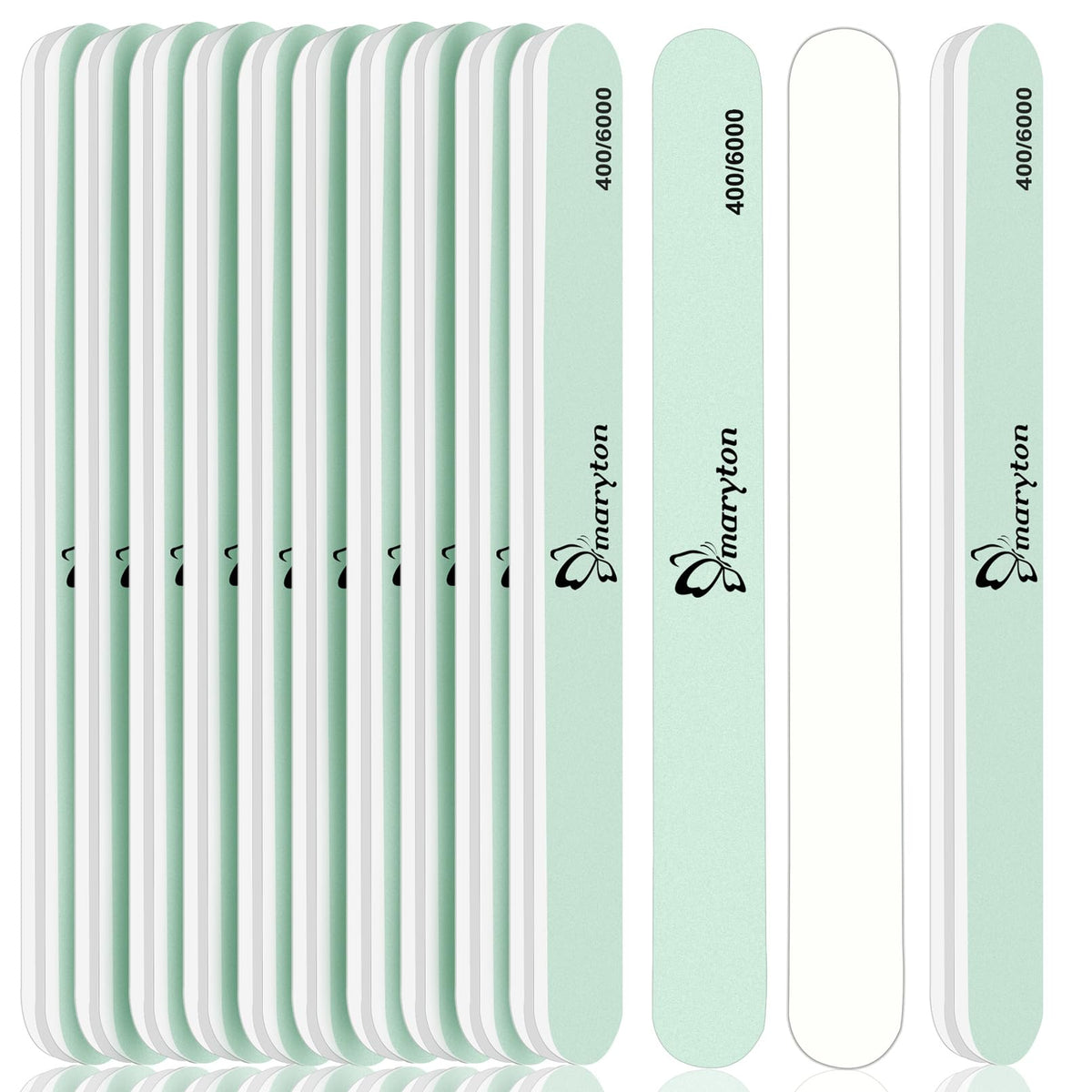 Maryton nail buffer with green 400 grit smoothing nails for a smooth base