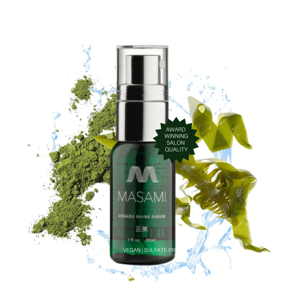 Masami Mekabu Hydrating Shine Serum travel size bottle for on-the-go shine.