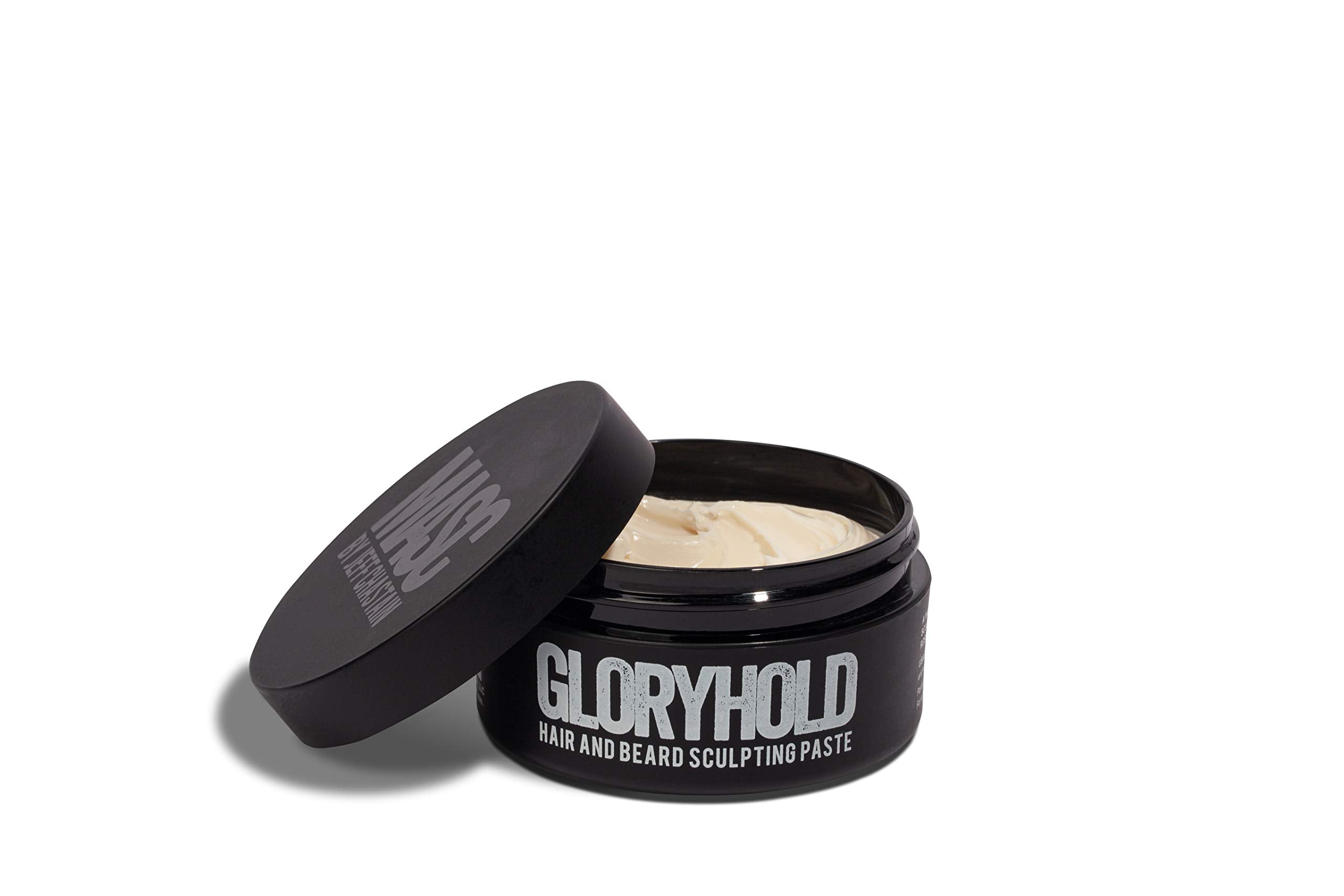 MASC Gloryhold beard sculptor jar shows durable beard styling capability