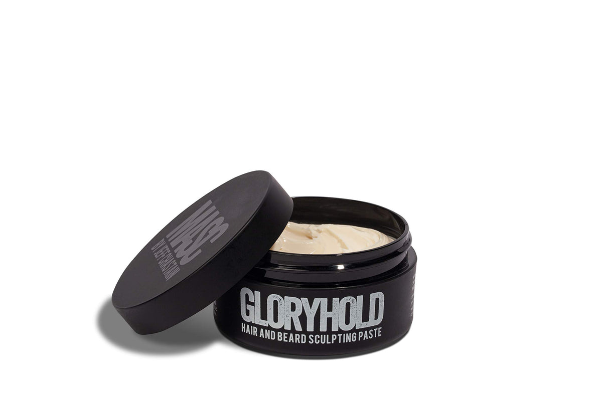 MASC Gloryhold beard sculptor jar shows durable beard styling capability