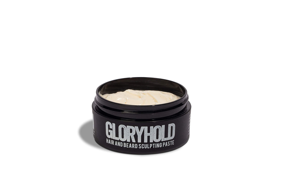 MASC Gloryhold paste in hands for quick beard and hair shaping