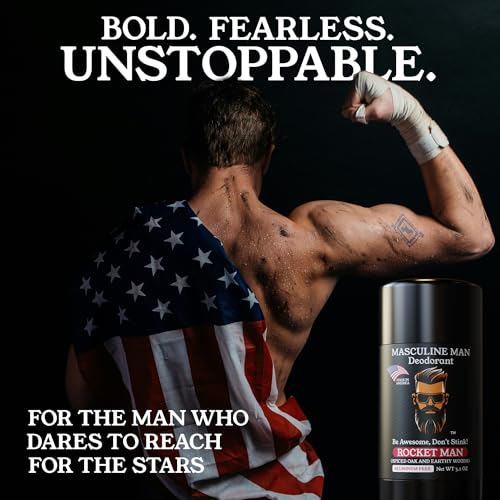 MASCULINE MAN aluminum-free deodorant formula for sensitive underarms.