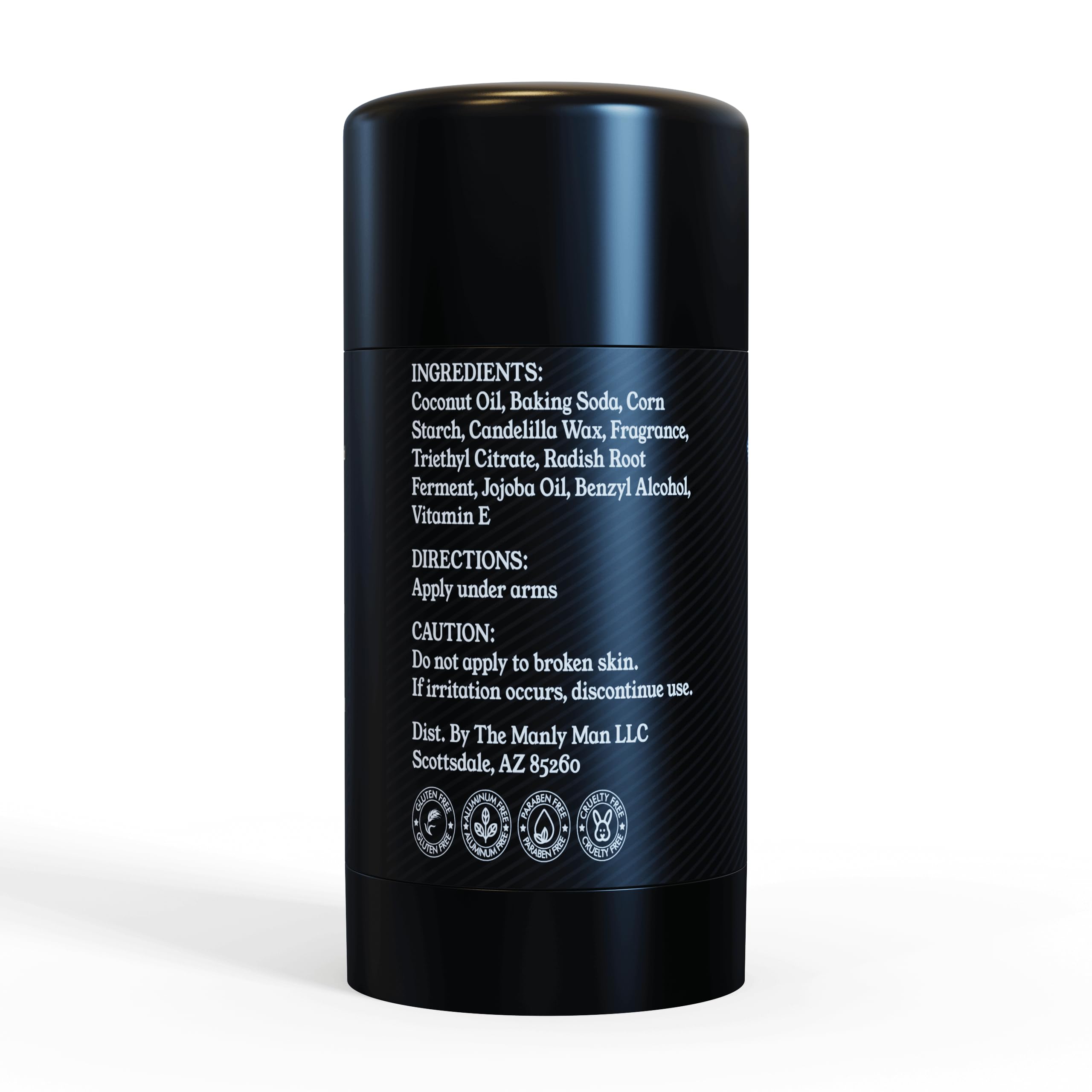 MASCULINE MAN coconut and jojoba oil-based formula in deodorant.