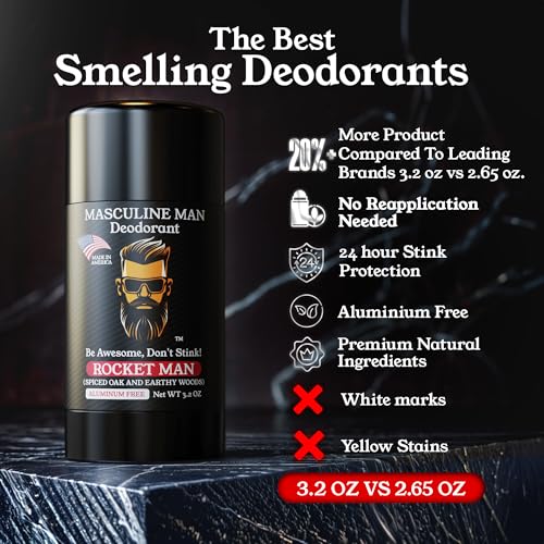 MASCULINE MAN Rocket Man deodorant swatch on skin shows smooth glide.