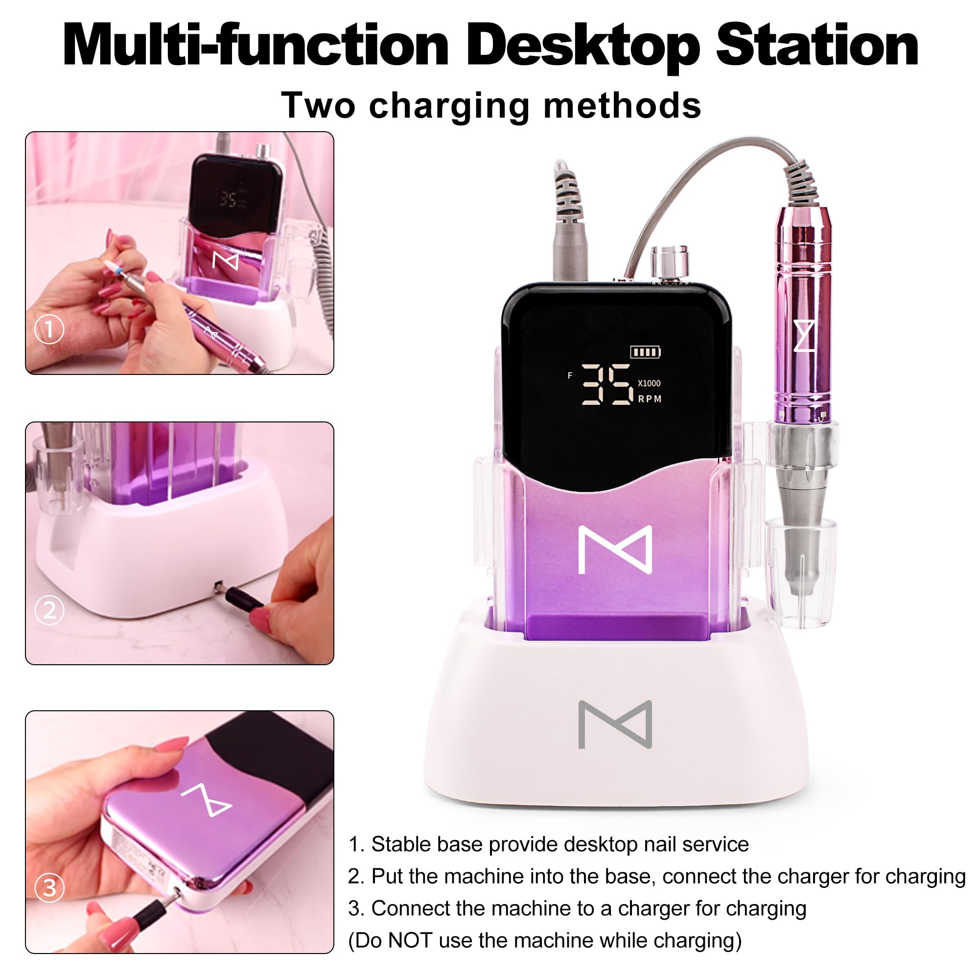Mase quick recharge with LCD display to monitor power