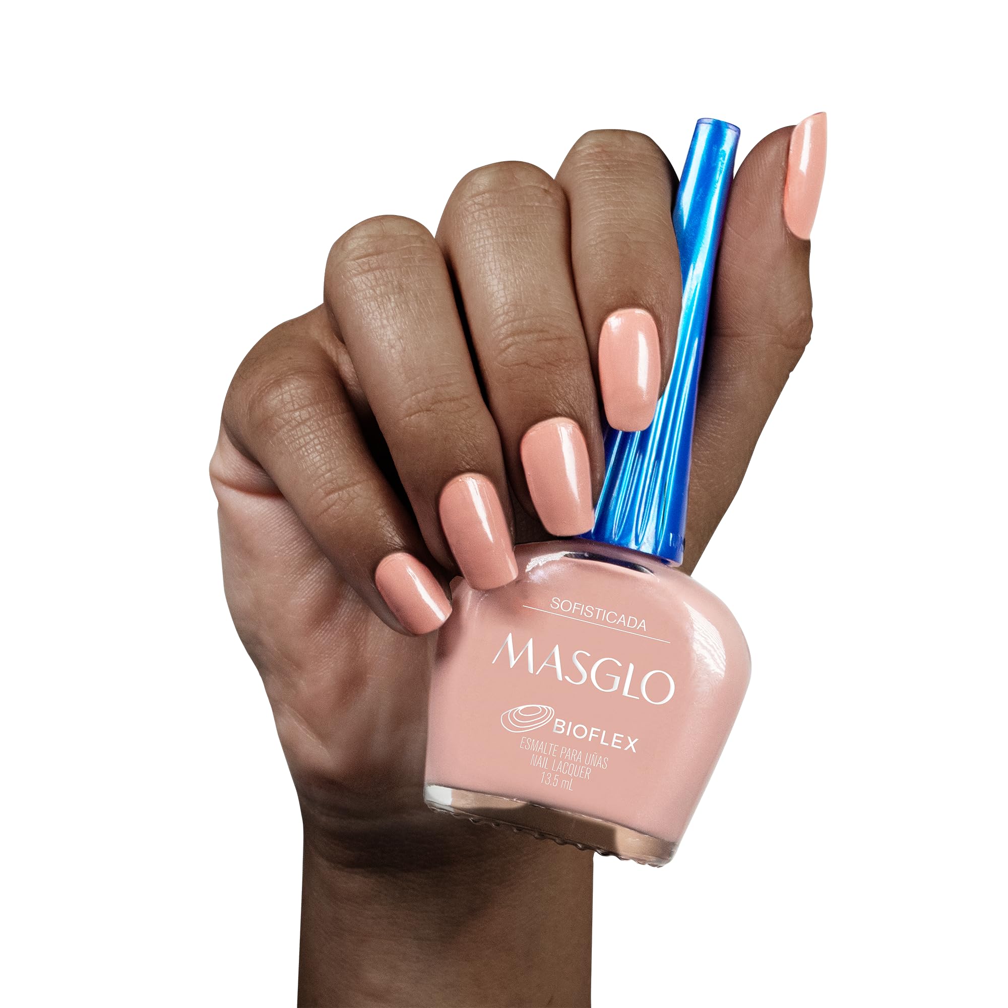 MASGLO Beautiful Set Virgin Nude bottle for bright, clean nails.