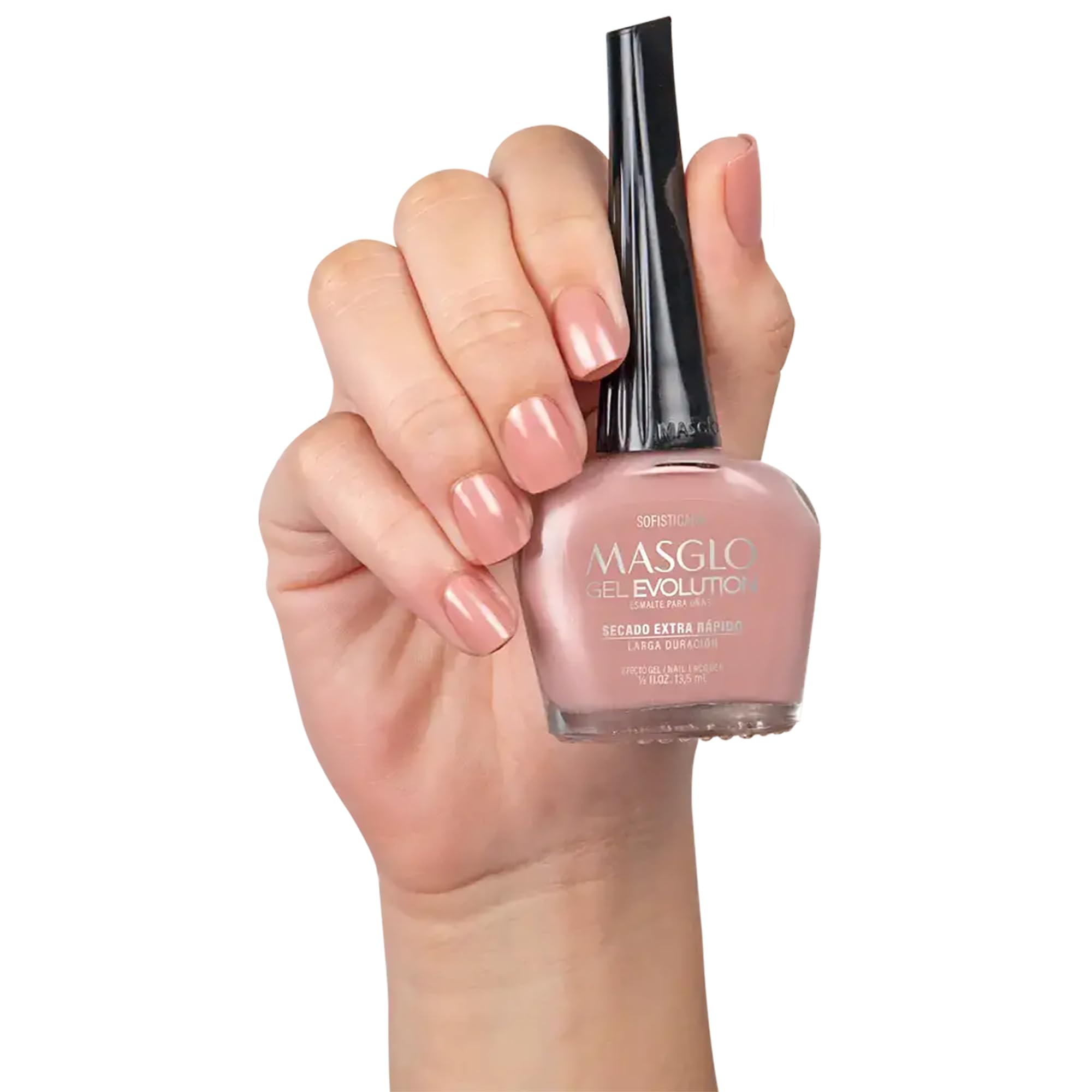 MASGLO Gel Evolution Bella color bottle reveals elegant shade and quick-dry appeal