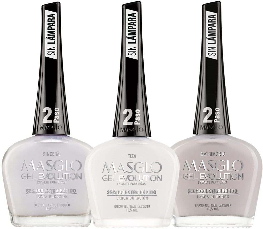 MASGLO Gel Evolution bottle closeup, fast-drying gel without UV lamp.