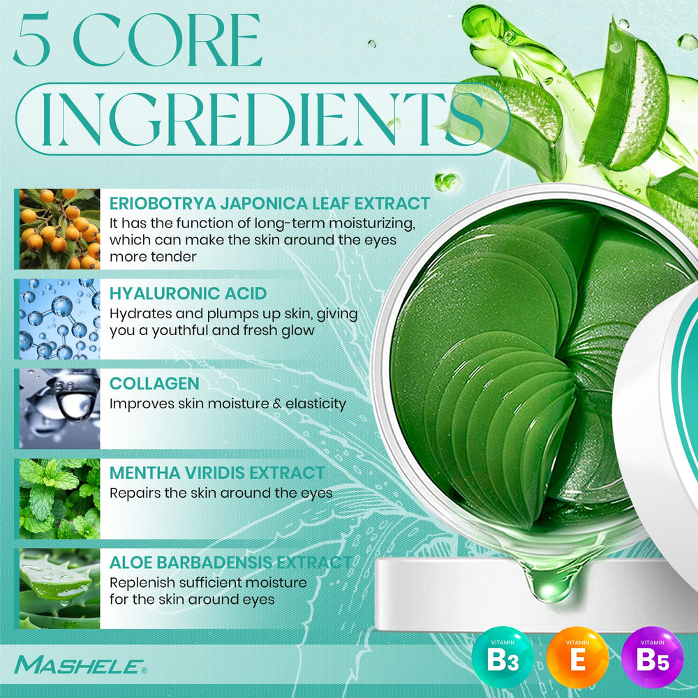MASHELE 20-Minute Easy Use Under-Eye Patches for convenient daily care.