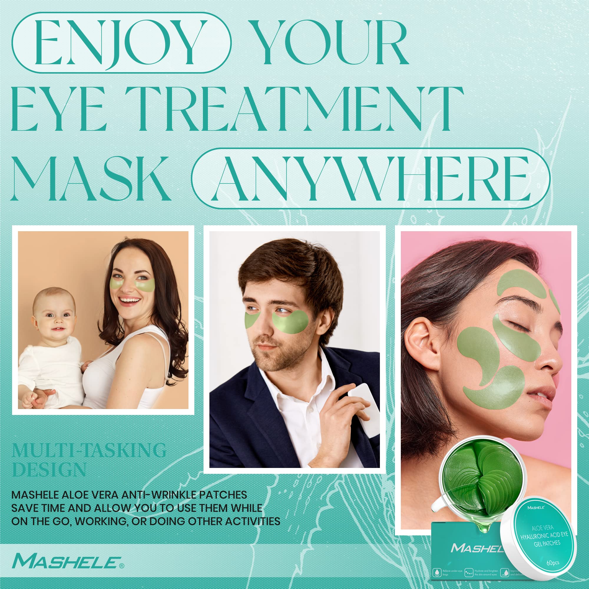 MASHELE Collagen-Infused Patches enhance elasticity and longer-lasting hydration around the eyes.