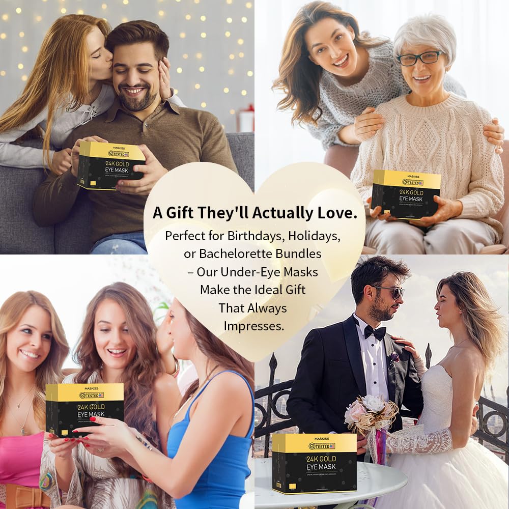 Maskiss 24k Gold Under Eye Patches with 24K nano gold for premium eye care.