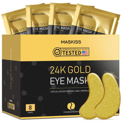 Maskiss 24k Gold Under Eye Patches front pack image for luxurious at home care.