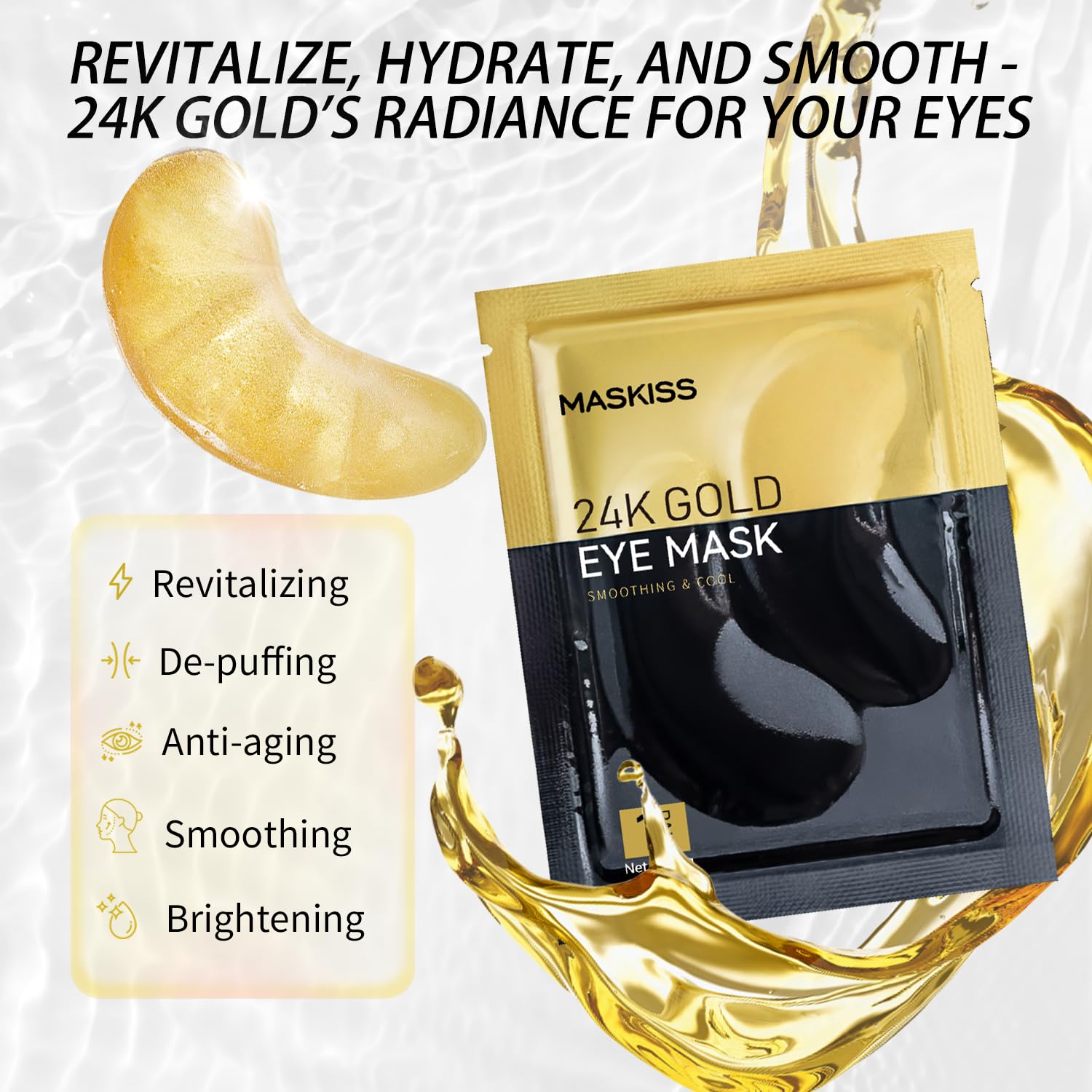 Maskiss patches featuring plant extracts for natural care around the eyes.