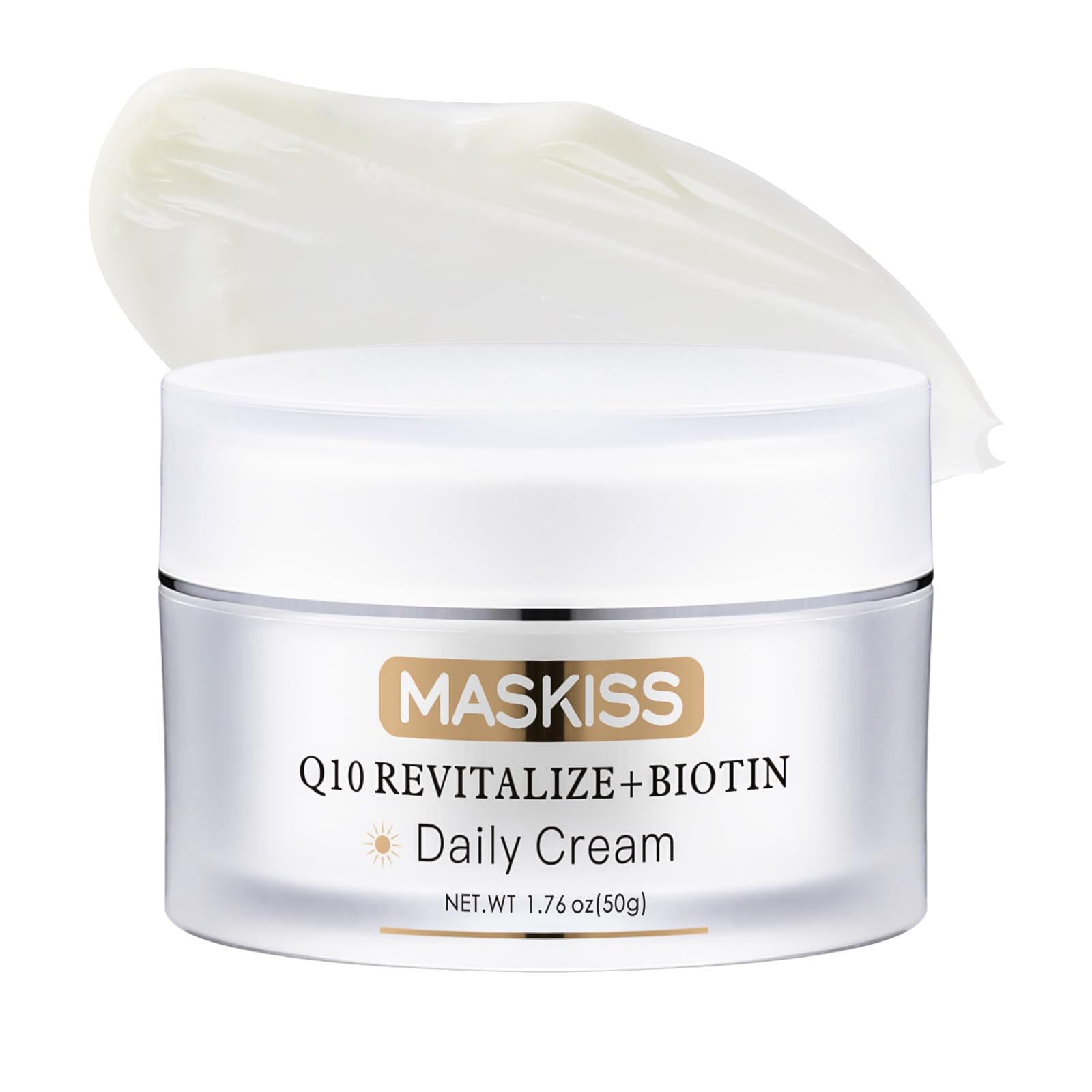 Maskiss firming neck cream jar highlights a rich texture for daily neck care and firming.