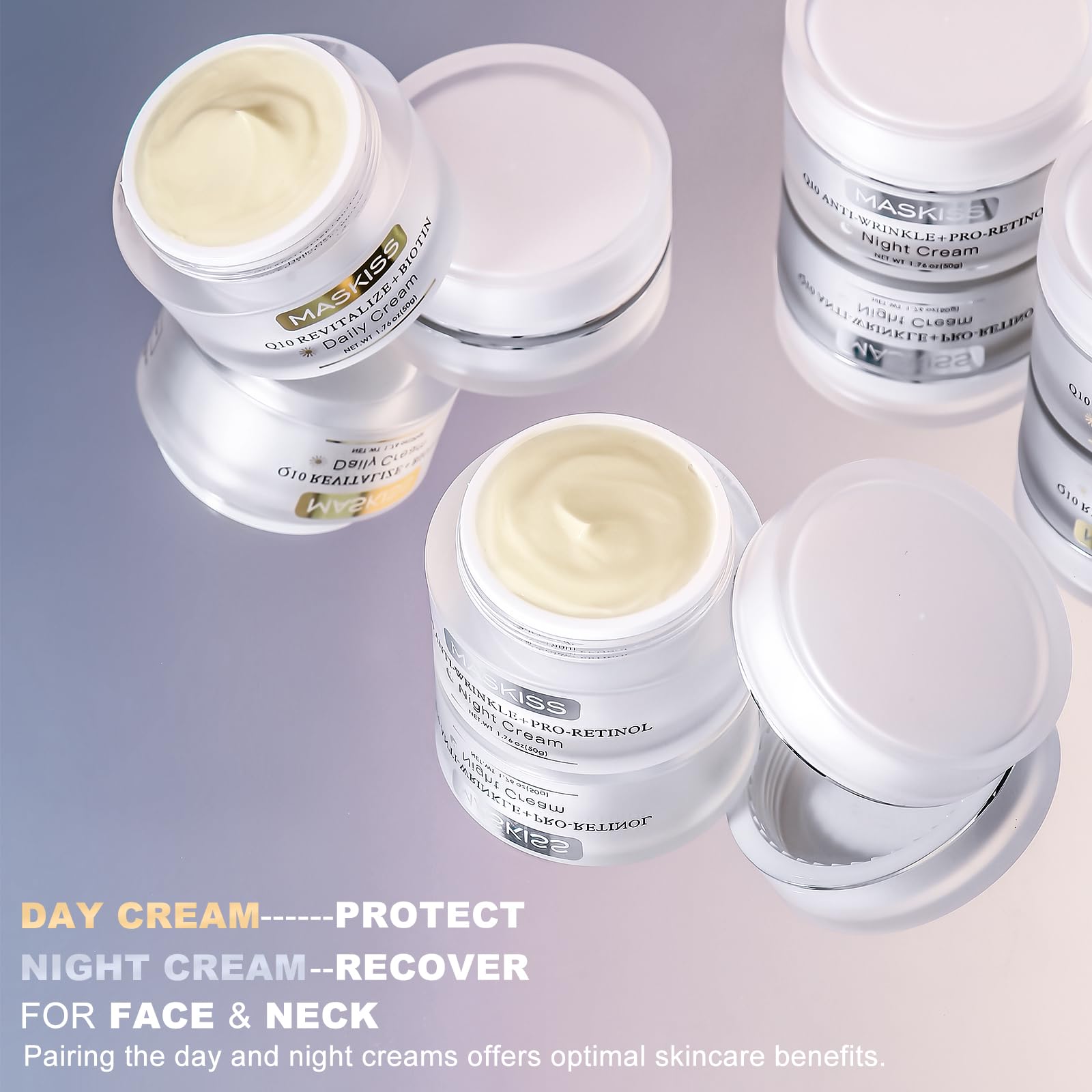 Maskiss sensitive-skin-friendly formula shown on skin patch for gentle anti-aging care.