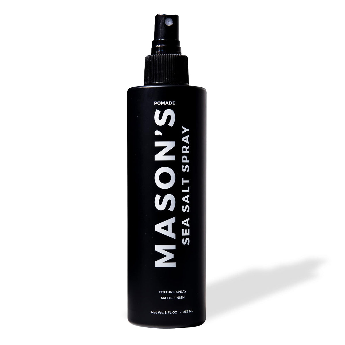 Mason’s Pomade Sea Salt Spray bottle adds natural volume and texture.