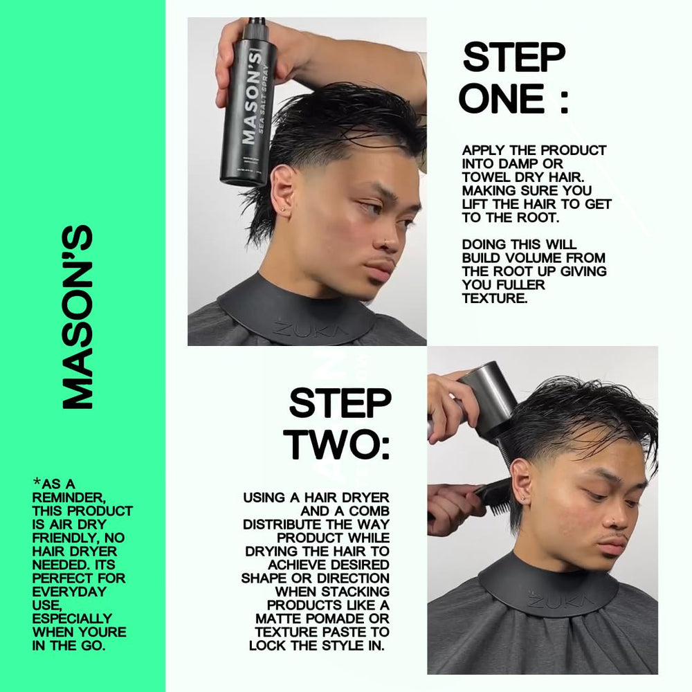 Mason’s Pomade Sea Salt Spray texture close-up showing light finish.