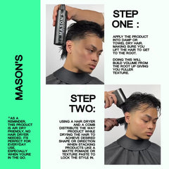 Mason’s Pomade Sea Salt Spray texture close-up showing light finish.