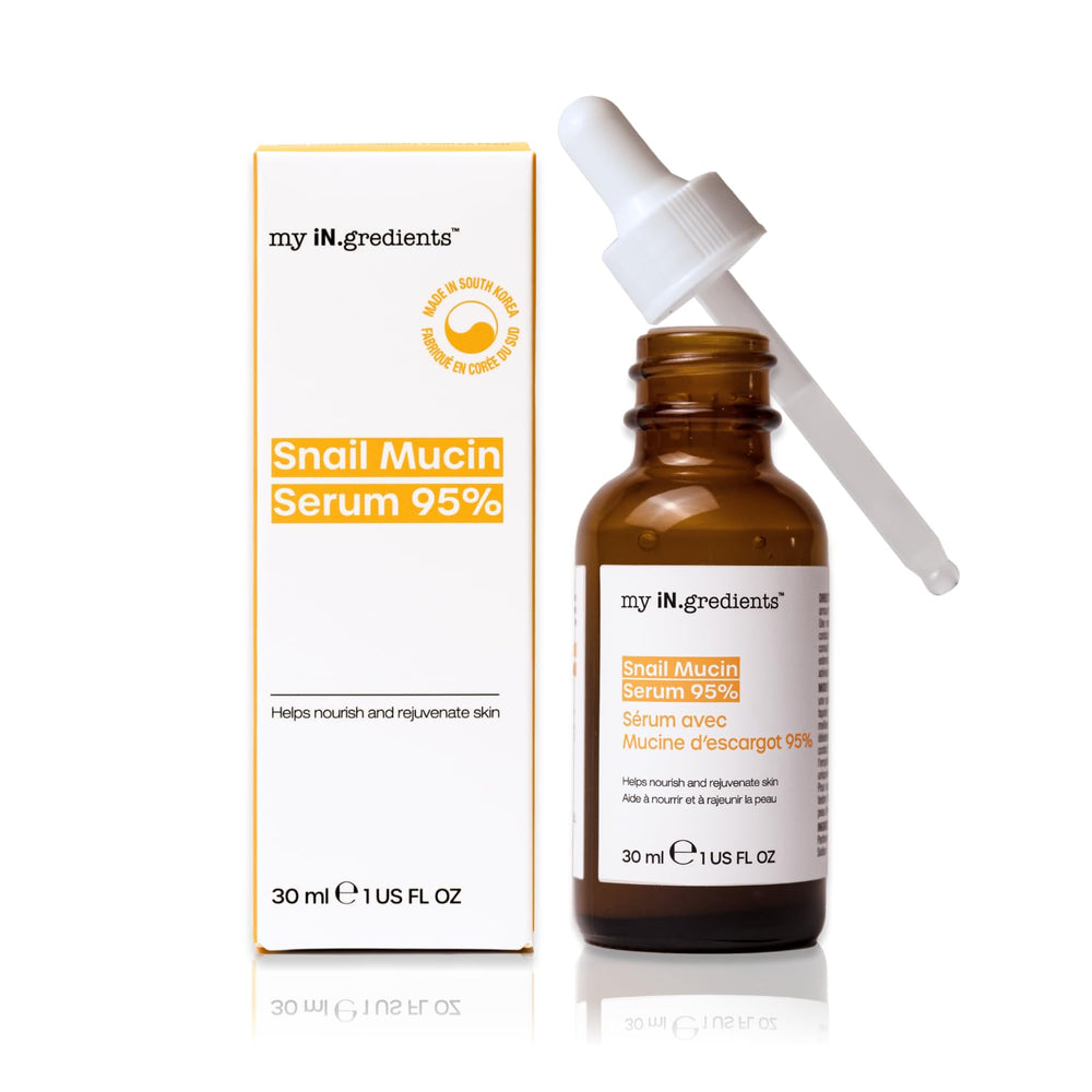 Masque Bar My Ingredients Snail Mucin Serum bottle delivering deep hydration.