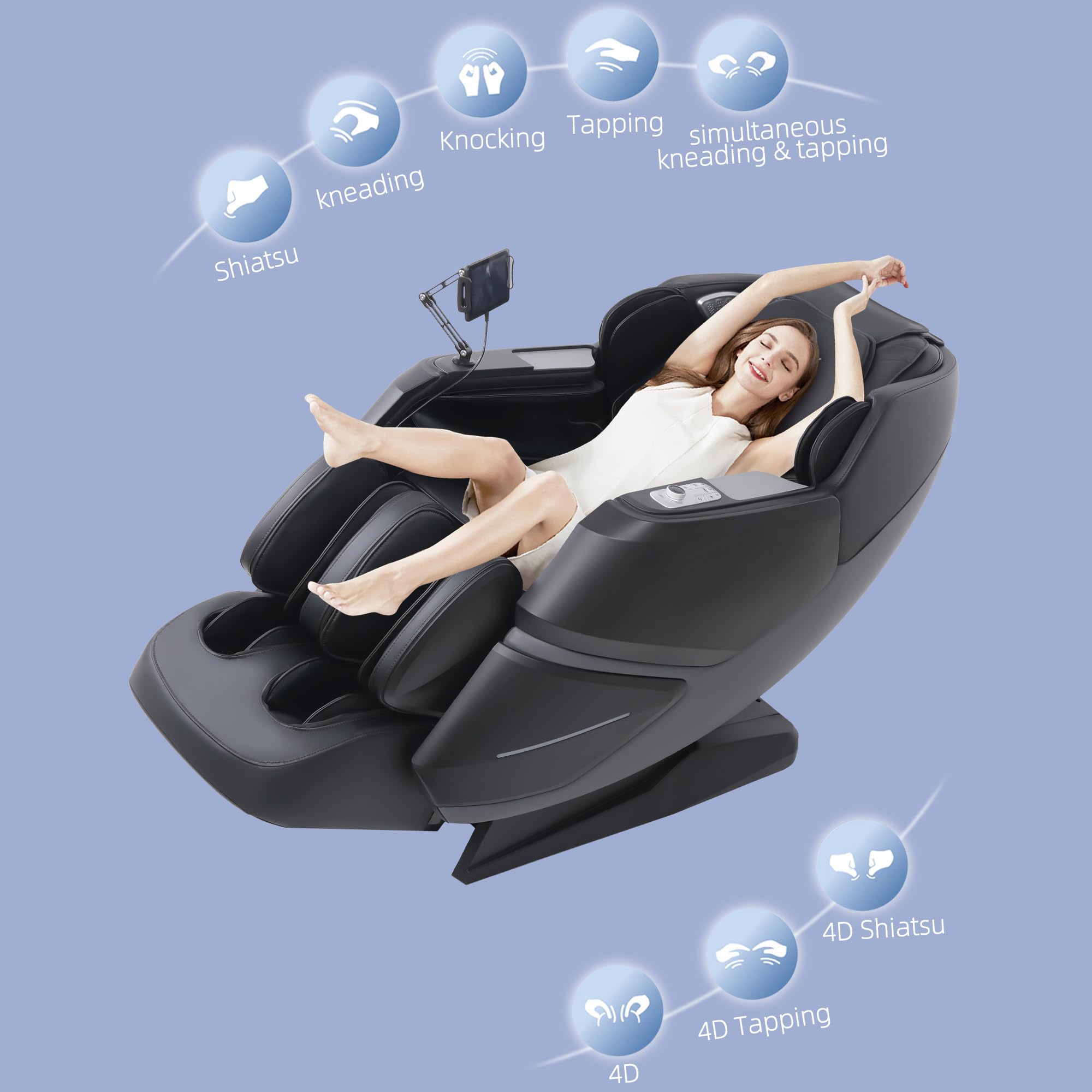 MassaMAX MT339 graphene heating targets the lower back for warmth during unwind.