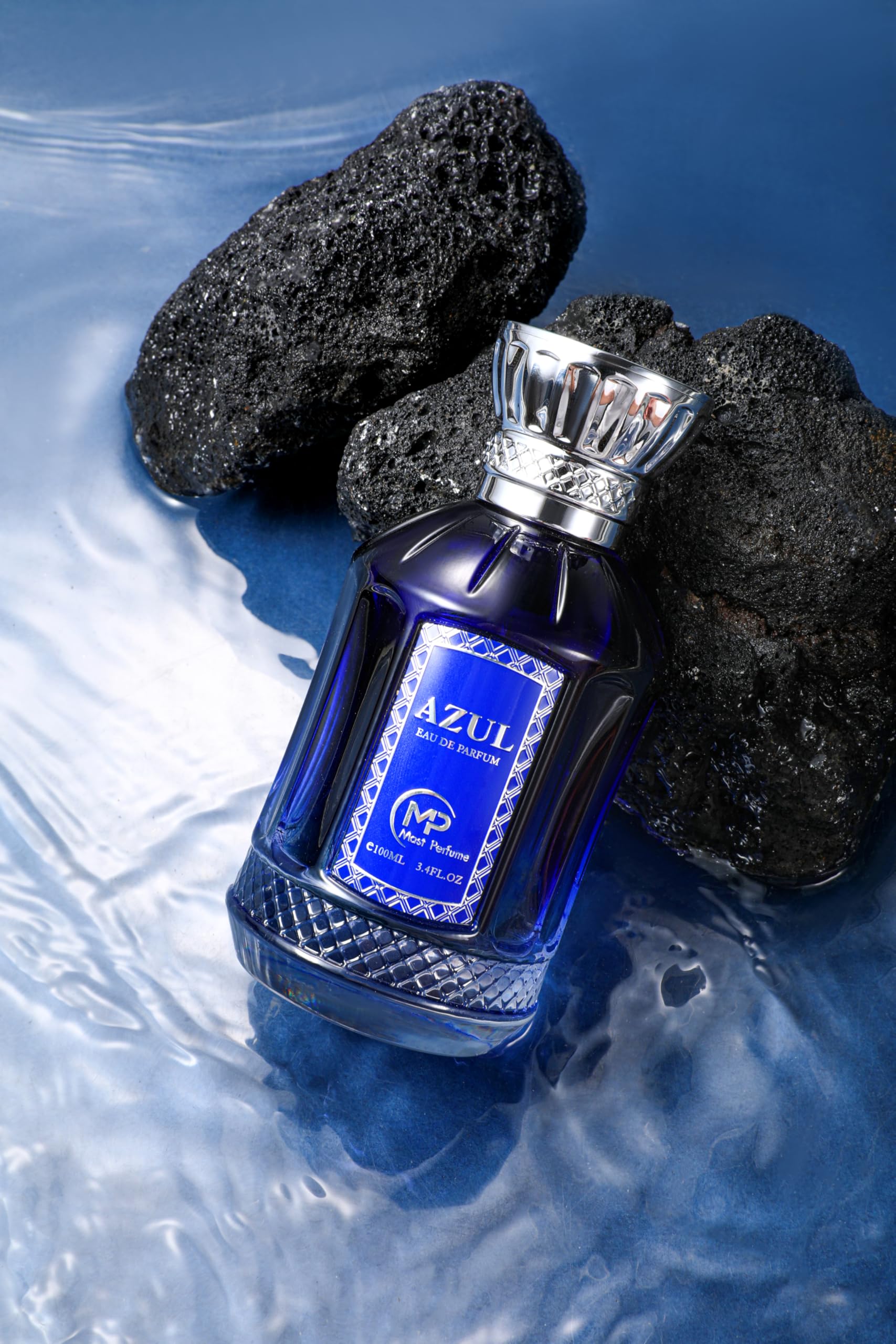Mast Perfume Azul EDP bottle close-up with premium glass finish.