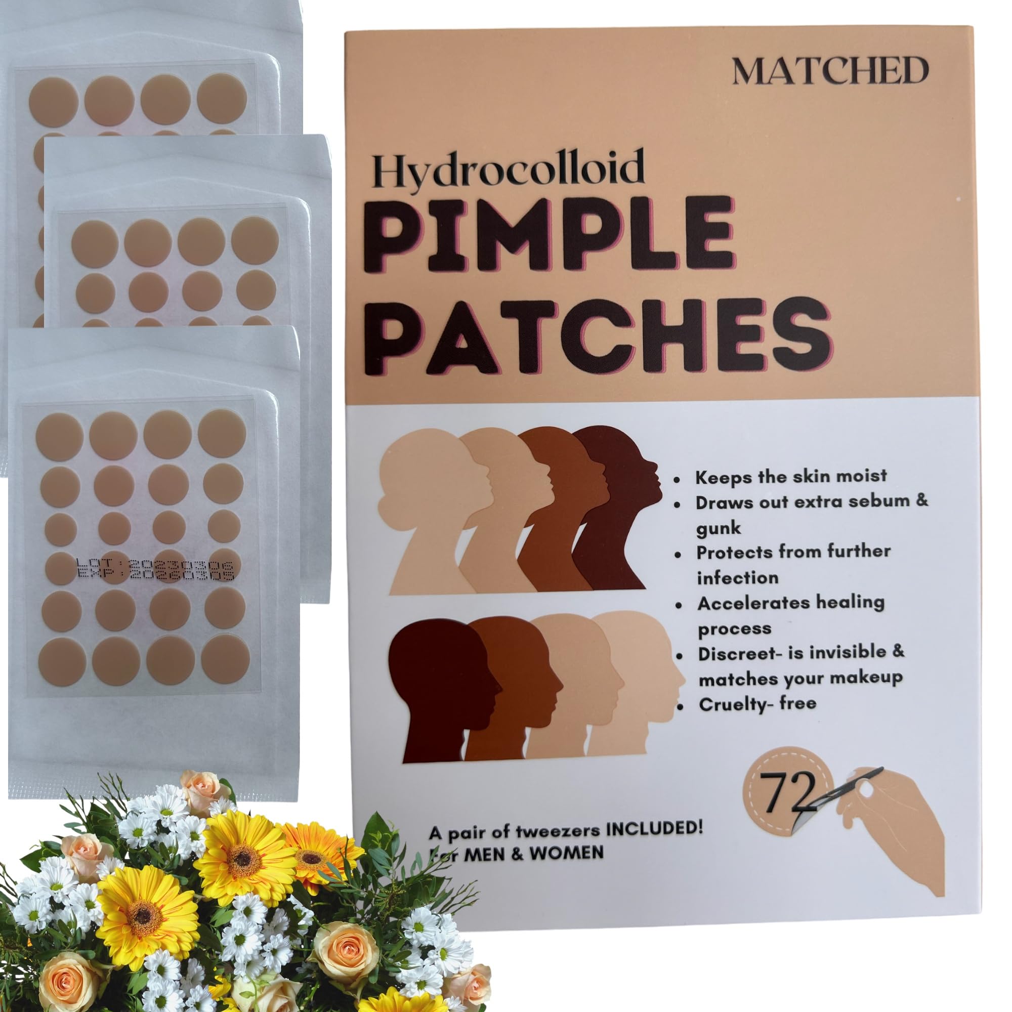 MATCHED Montreal large patch blends invisibly on skin for daytime wear.