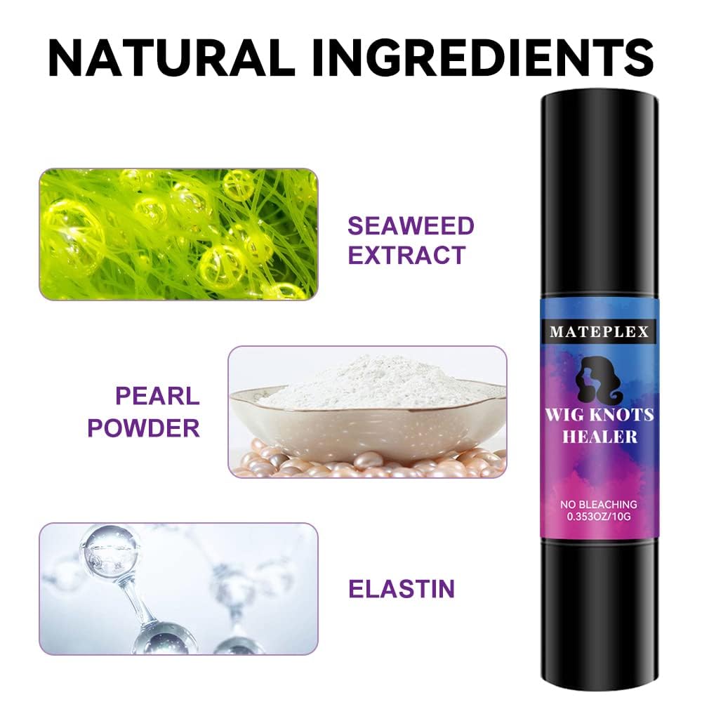 Mateplex No-bleaching-required keeps wig integrity while blending knots.