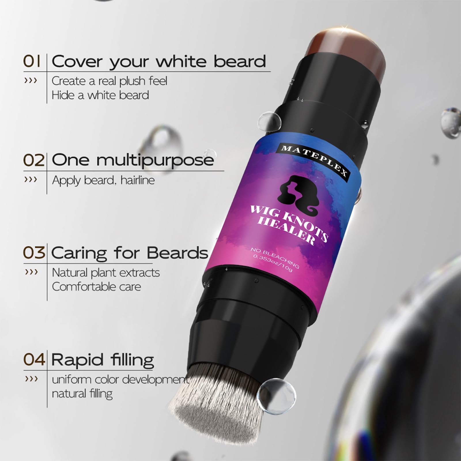 Mateplex Concealer-perimeter-blend blends along the hairline for a natural perimeter.