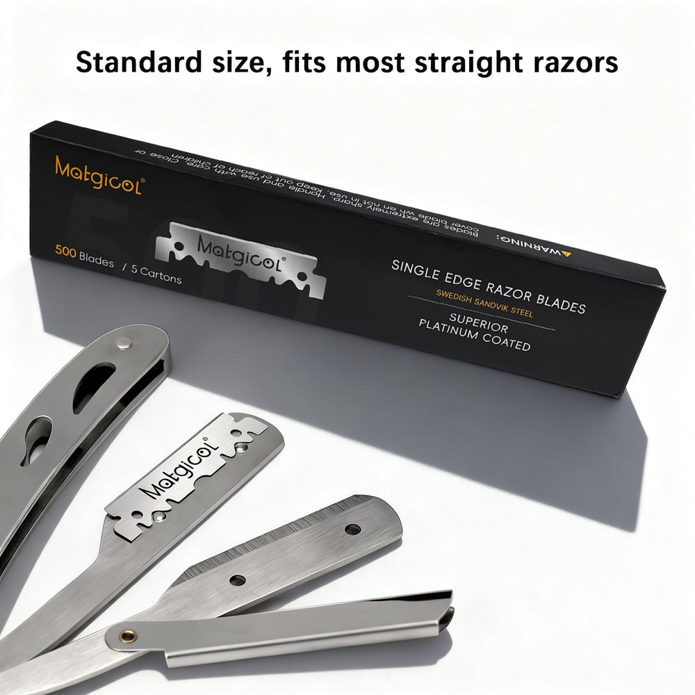 MATGICOL platinum-chromium edge coating for smoother shaving results.
