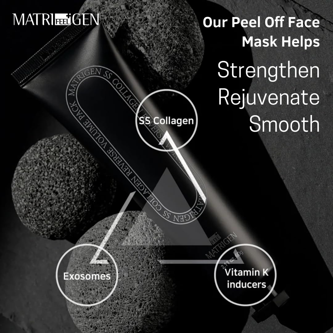 Matrifeelgen Reverse Volume Collagen Mask being applied shows easy peel-off action.