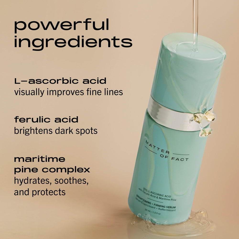 Matter of Fact Serum texture close-up showing smooth, lightweight formula.