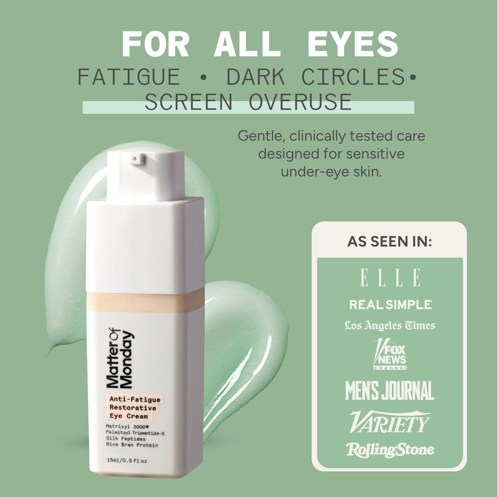 Matter of Monday collagen-support eye cream enhances elasticity around the eye area.