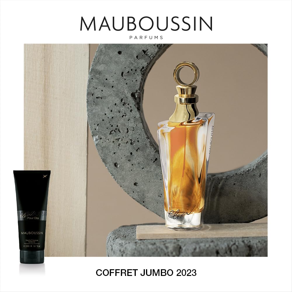 Mauboussin In Red Jumbo Set packaging with included perfume and shower gel