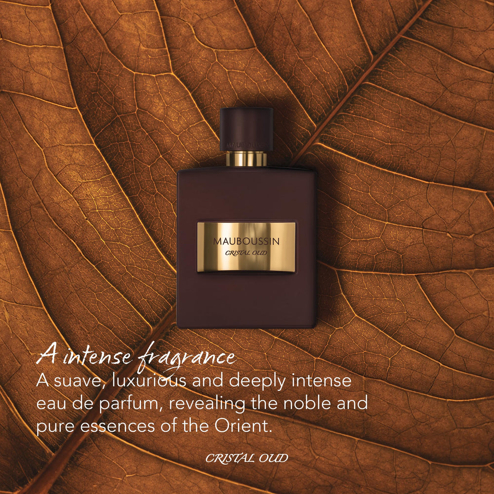 Mauboussin Pour Lui Crystal Oud heart note incense suggests oriental depth.