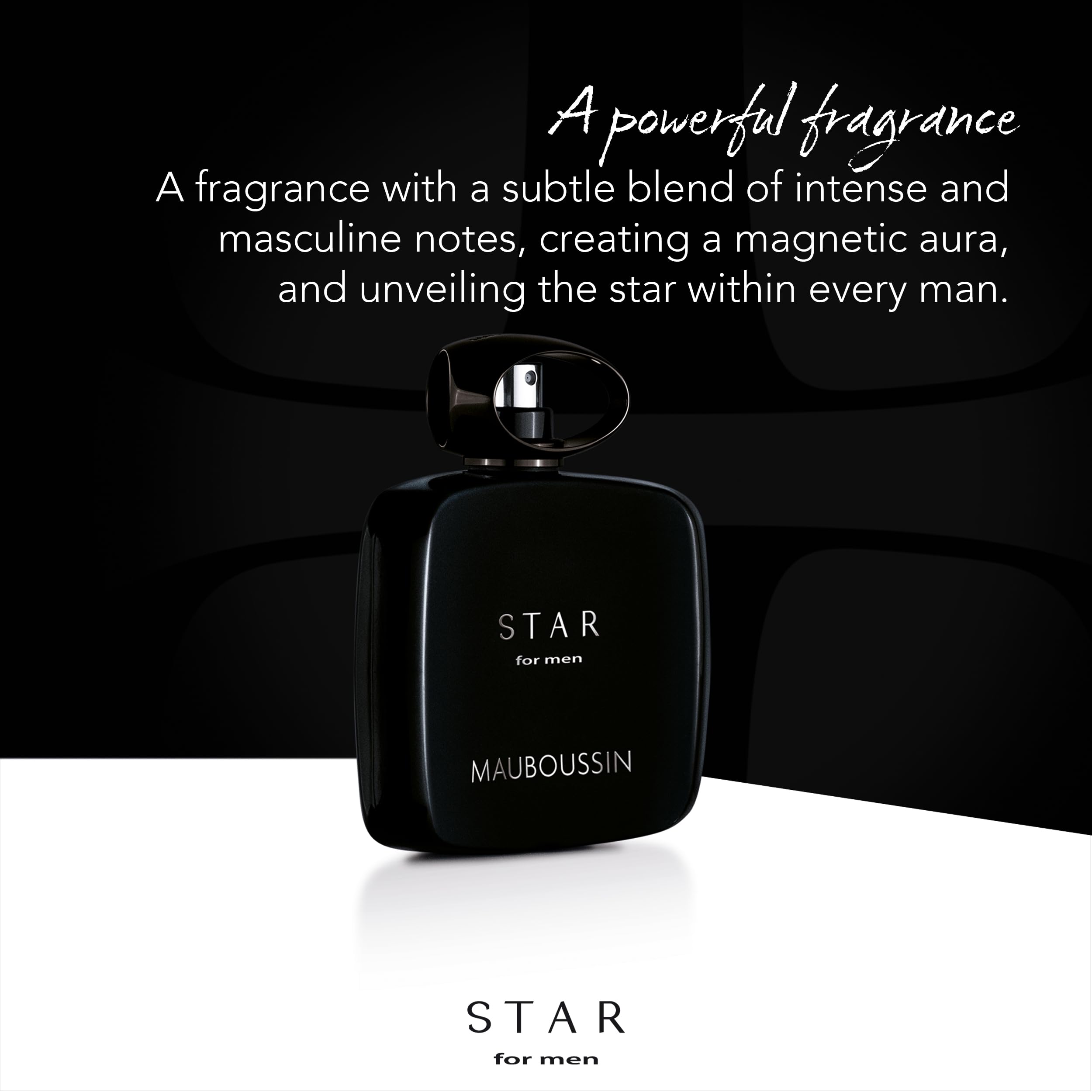 Mauboussin Star For Men heart-notes reveal saffron and incense for sophisticated warmth
