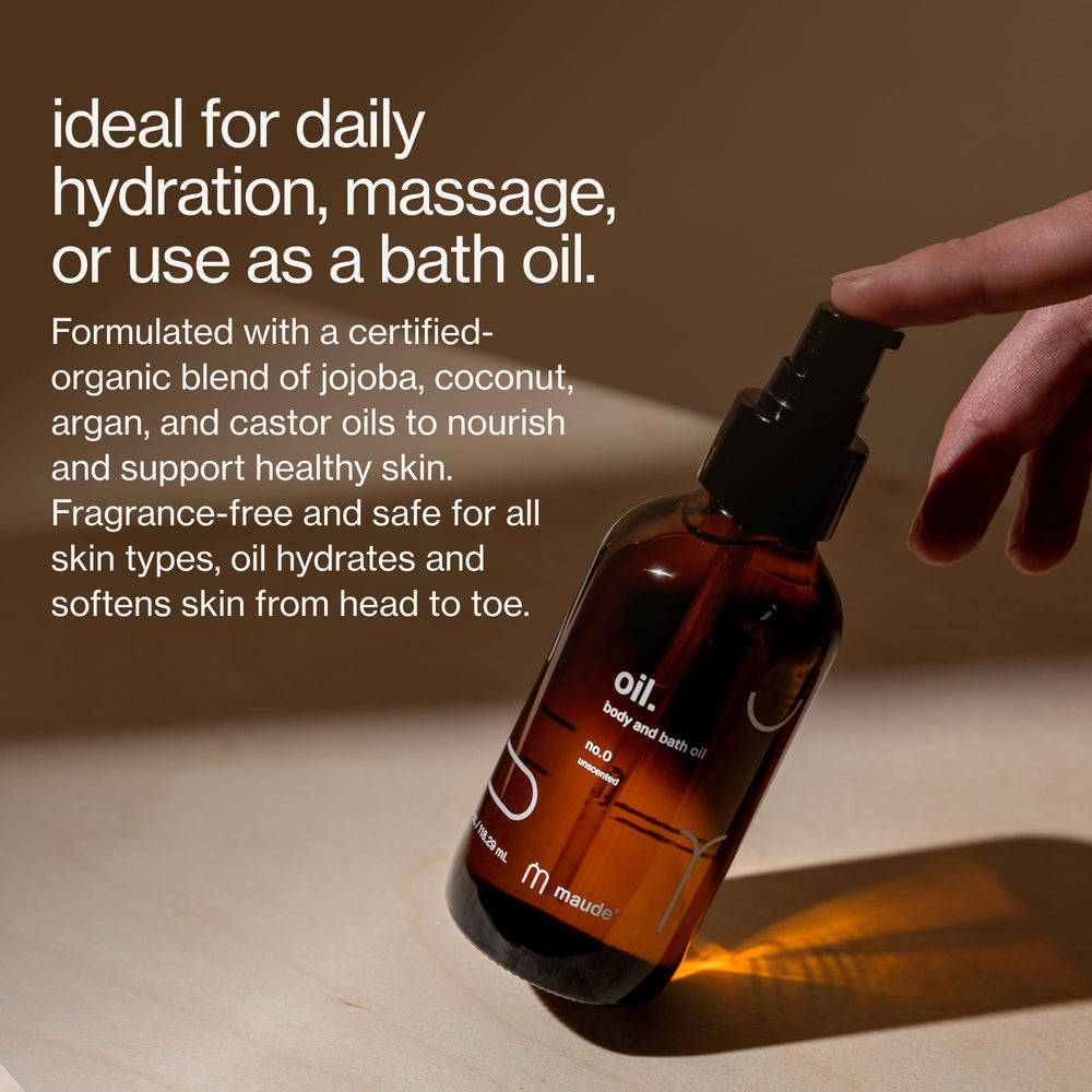 MAUDE Oil No. 0 pump dispense ready for daily moisturizing