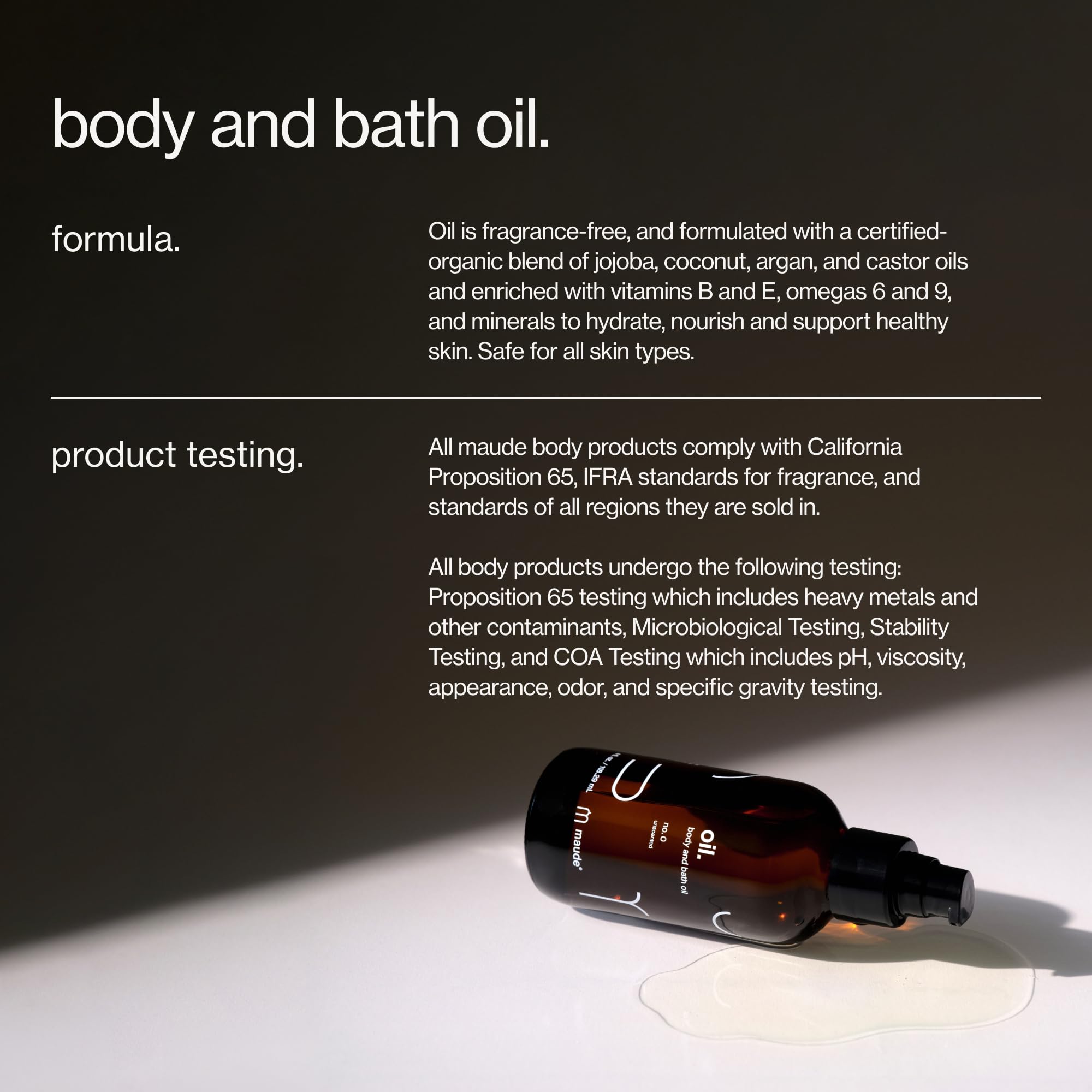 MAUDE Oil No. 0 shower oil use beside soap for moisture