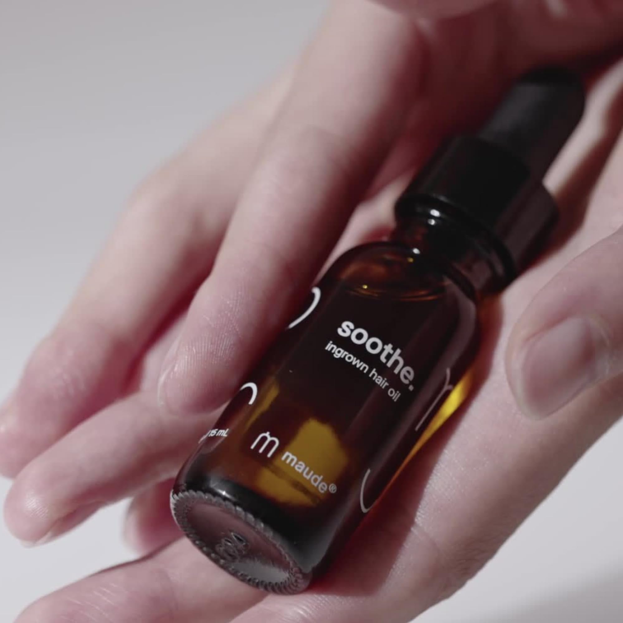 Maude Soothe label close-up shows dermatologist-tested, clean beauty credentials.