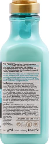Maui Moisture Sea Minerals ingredients close-up with algae and kelp blend.