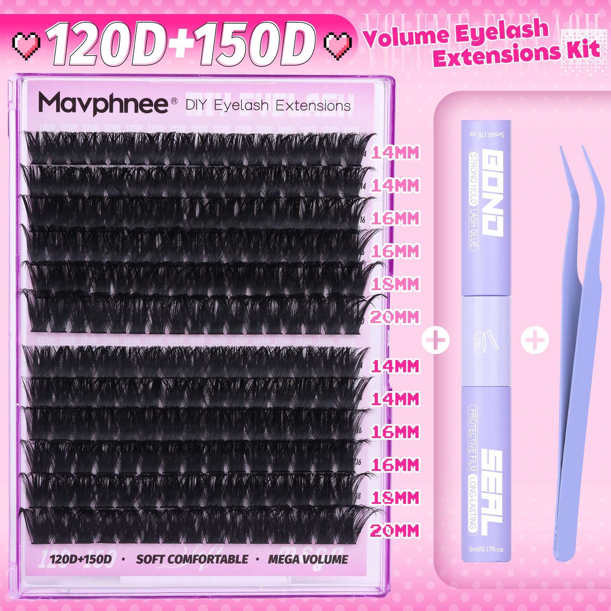 Mavphnee 192pcs clusters for flexible density and length options