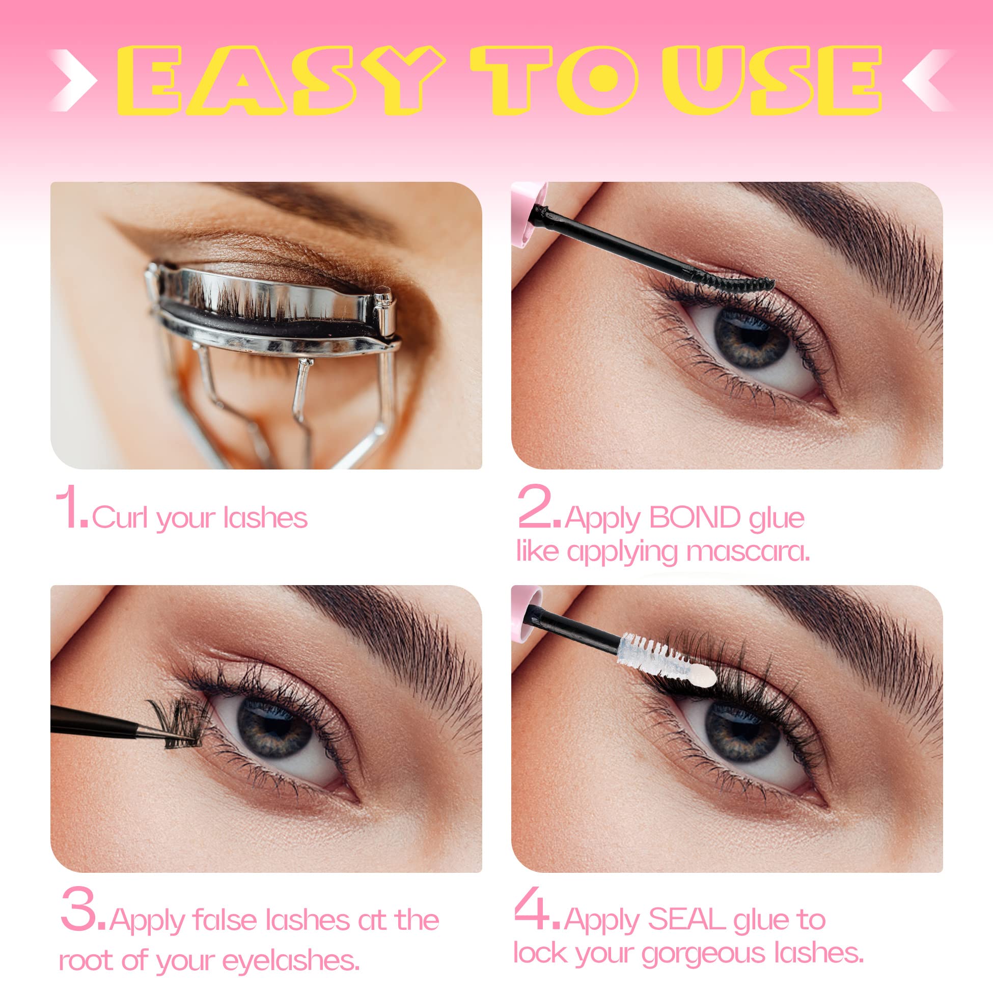 Mavphnee 2in1 lash adhesive enables quick two-step application.